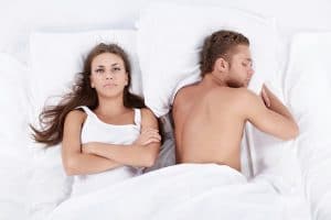 Unsatisfied couple after sex