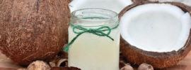 coconuts and coconut oil in a jar