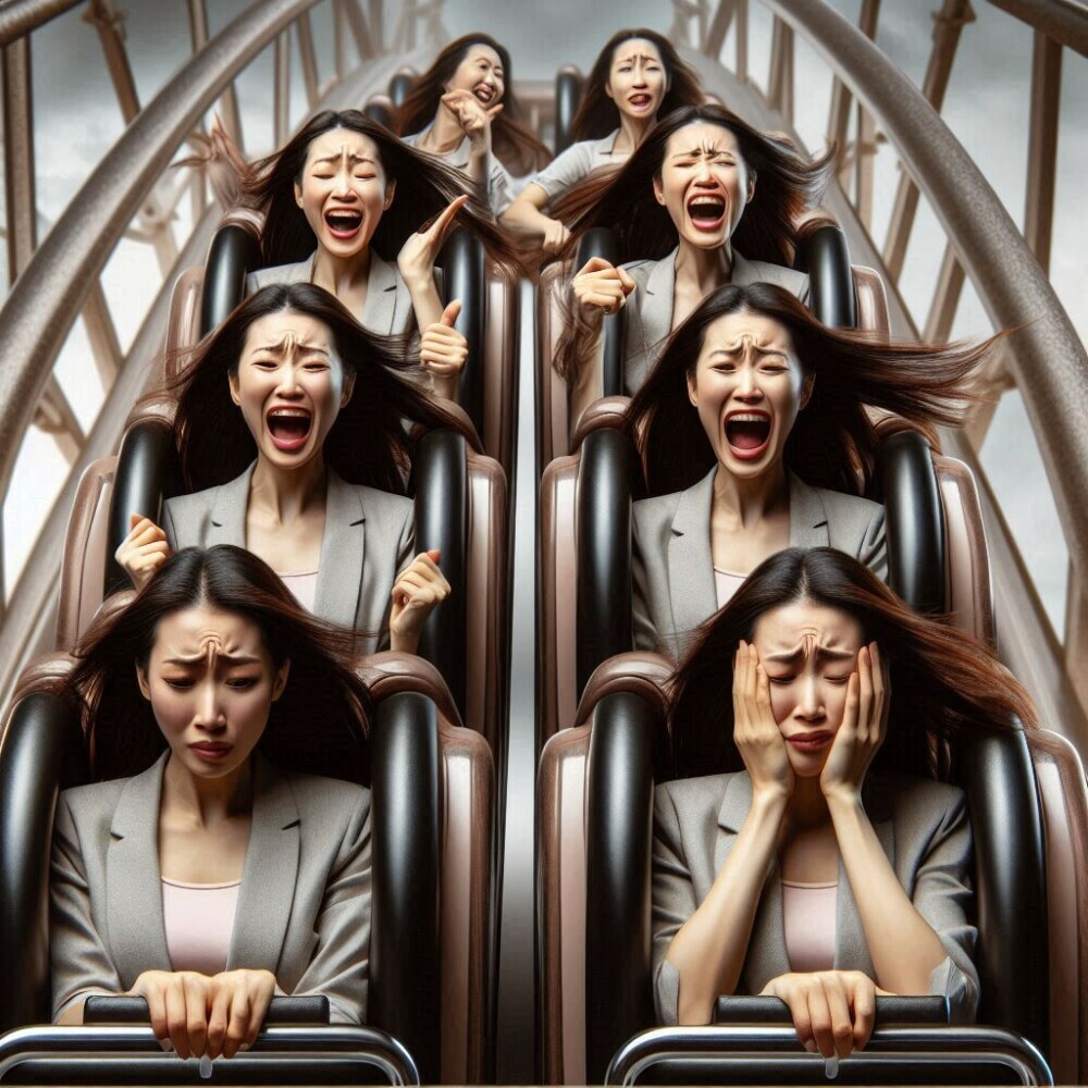 a woman on emotional roller coaster