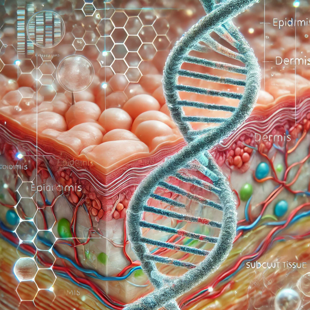 image representing the genetic influence on skin structure and the development of stretch marks.