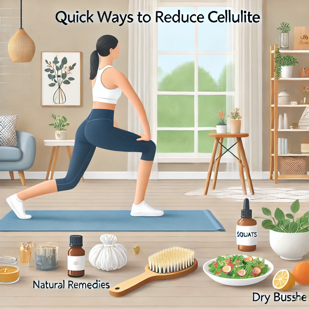 A fitness scene at home illustrating quick ways to reduce cellulite