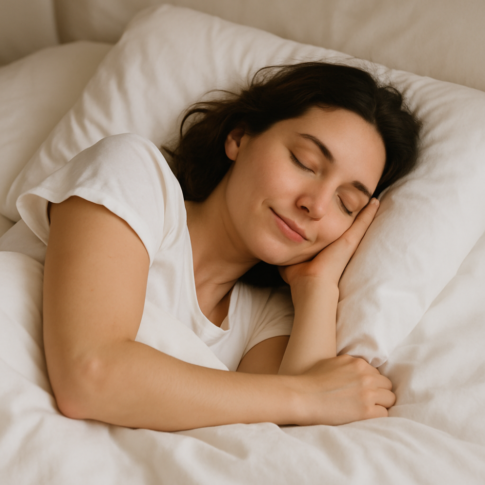 a woman sleeping peacefully